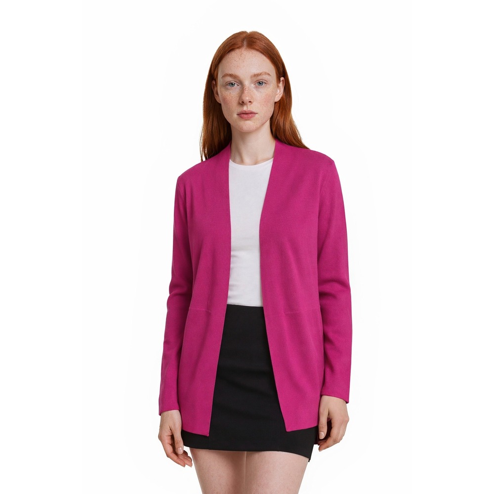Anne Klein Fuchsia Open-Front Cardigan